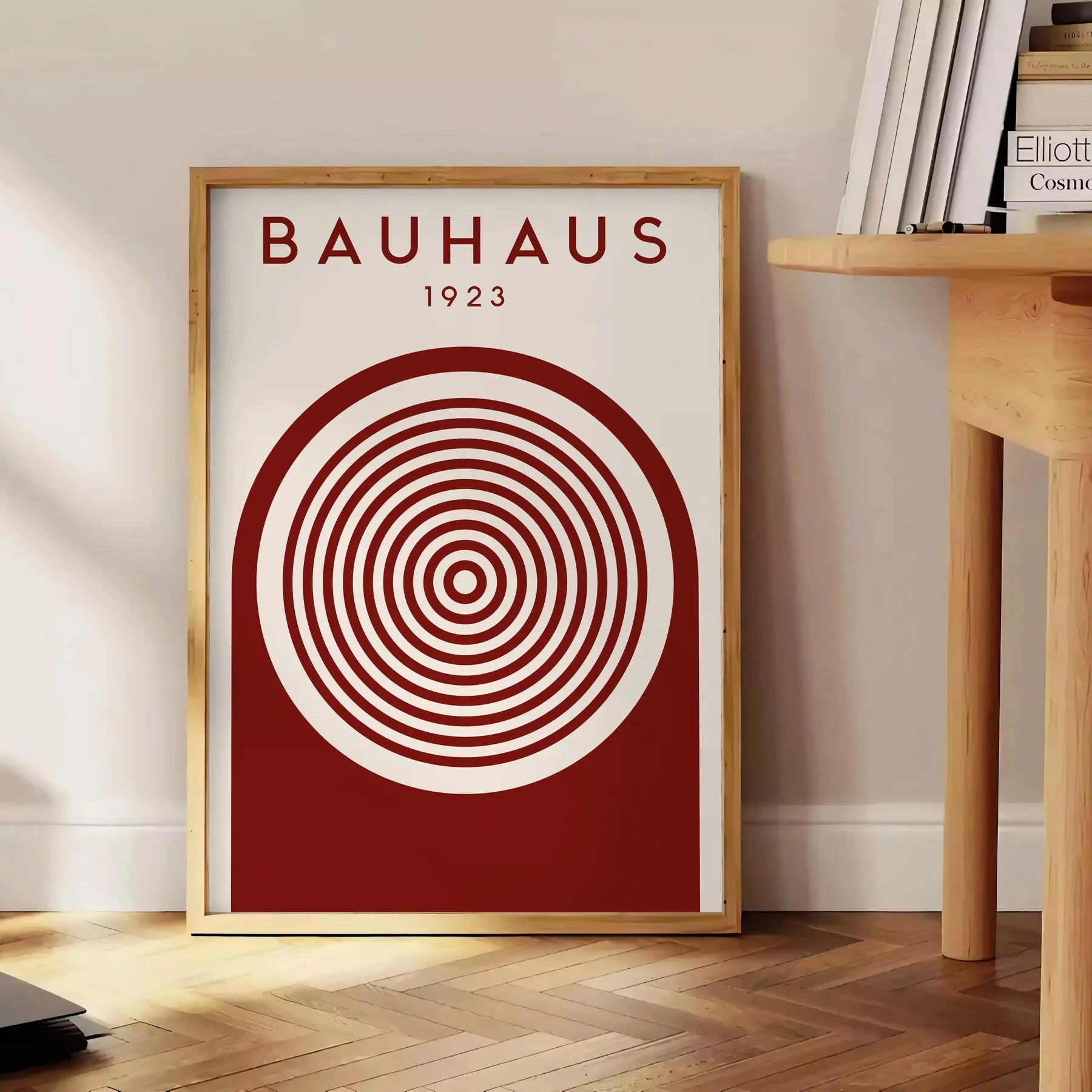 space trendy Bauhaus art prints stylish gray brown hues poster modern touch room wall unique gift sleek design sure frame perfect style