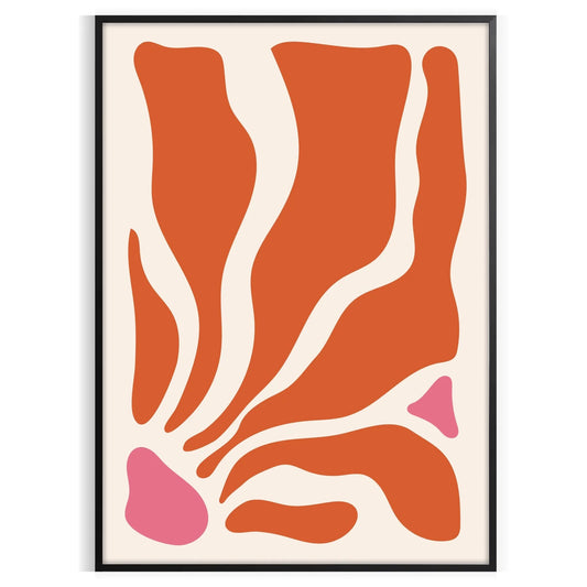 space Boho Abstract 15 art print vibrant orange red hues wall poster splash artistic elegance room gift lovers frame style