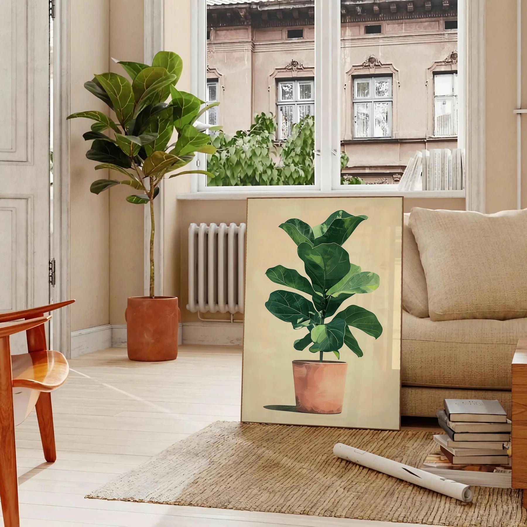 space vibrant botanical poster prints lively green orange hues nature beauty wall art thoughtful gift available multiple dimensions A4 cm A0 decor today