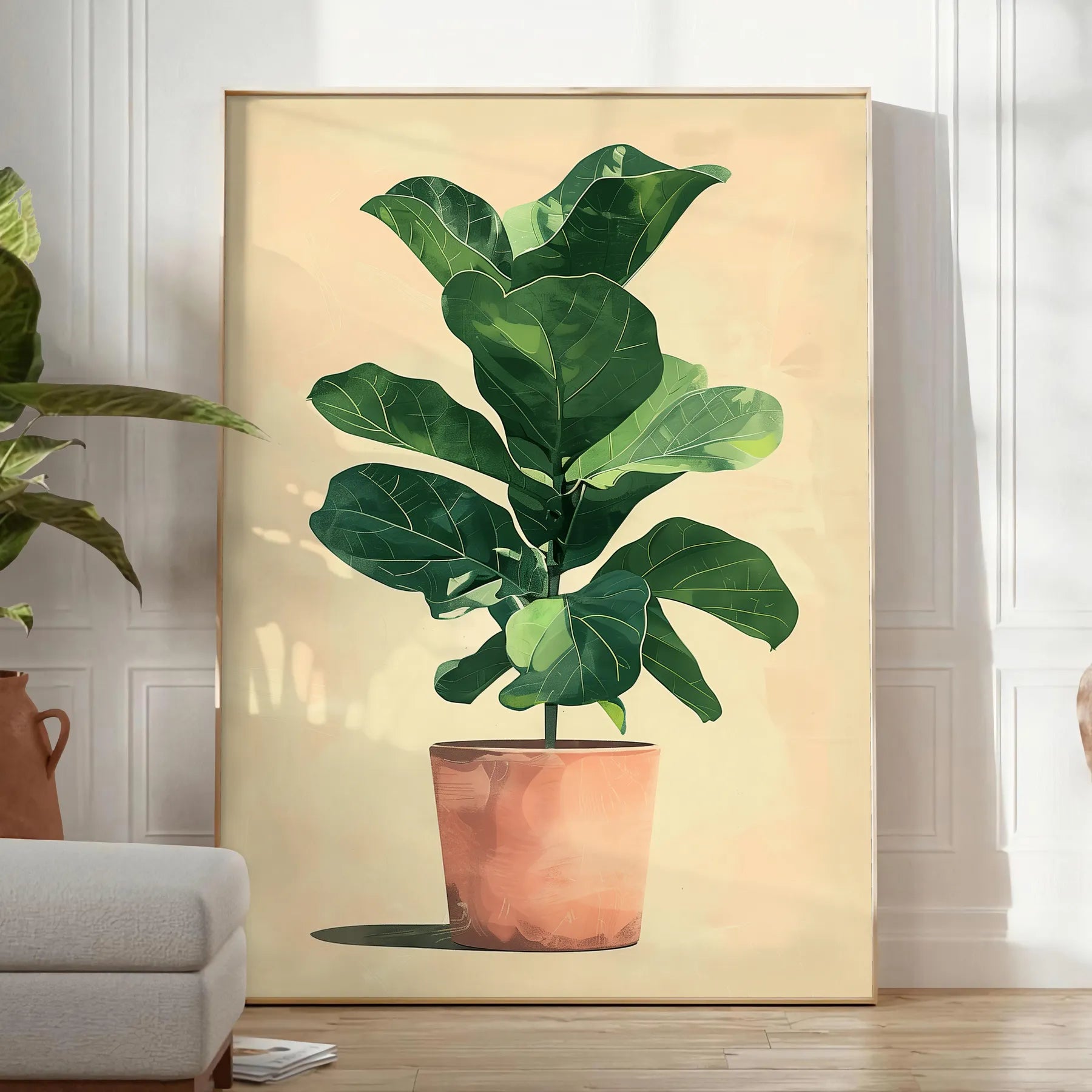 space vibrant botanical poster prints lively green orange hues nature beauty wall art thoughtful gift available multiple dimensions A4 cm A0 decor today